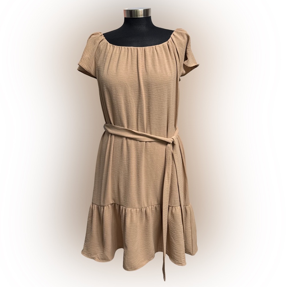 DKNY Sand Ruffle Hem Dress | Size 10 | NWT